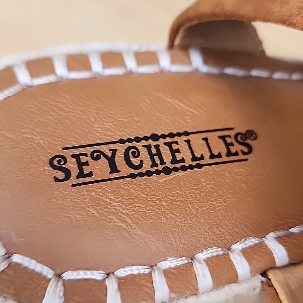 Seychelles Saddle Brown Suede Espadrille Platform Sandals Size 9.5 NWOT